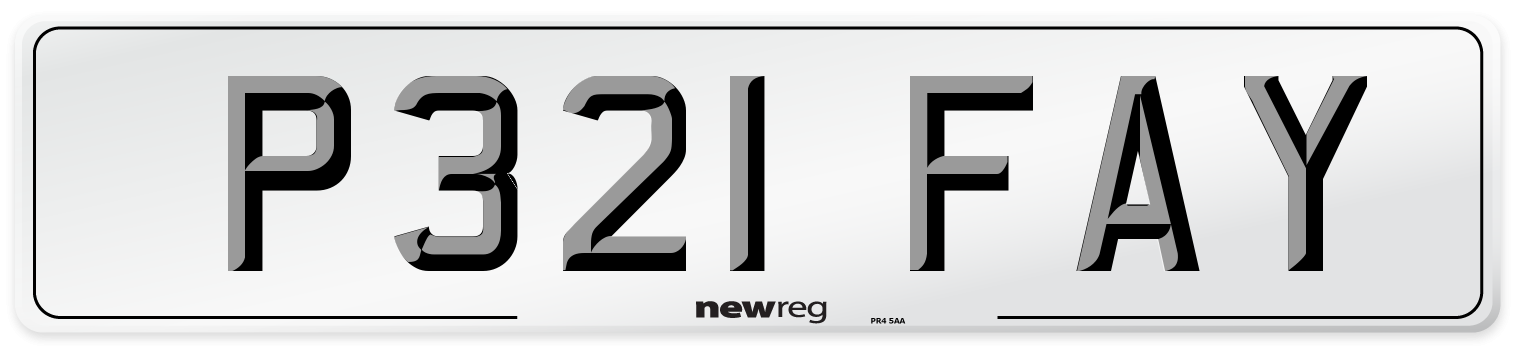 P321 FAY Number Plate from New Reg